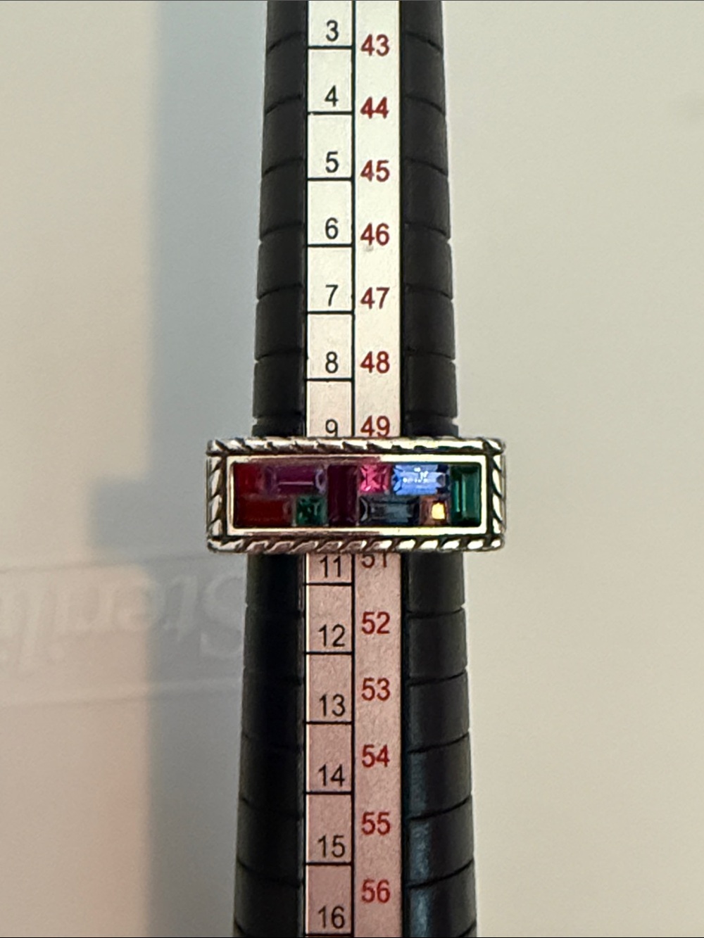 Brighton St. Michel - Multicolor Inlay Square Sterling Silver Ring - Picture 8 of 10